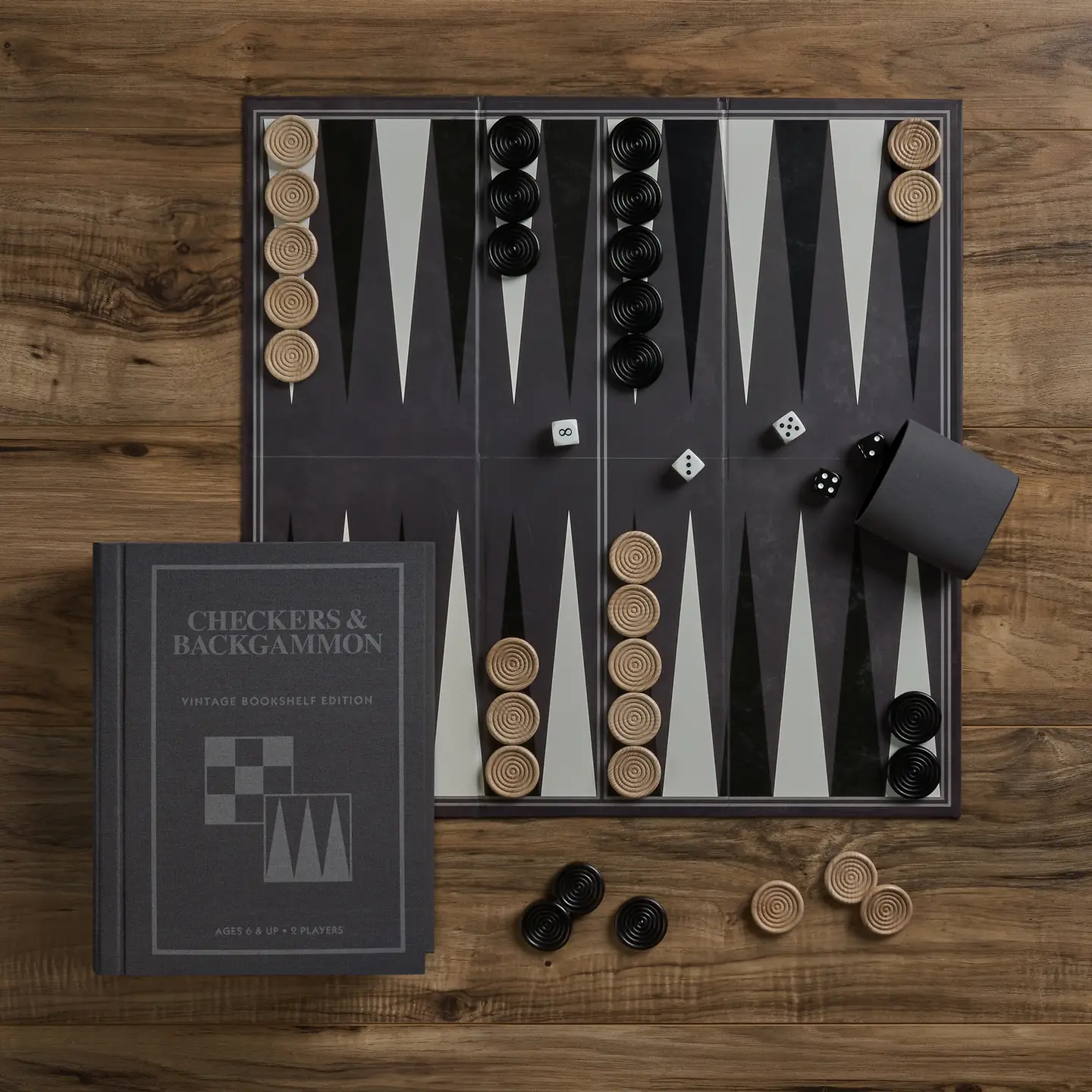 Checkers & Backgammon Vintage Bookshelf Edition - Image 2