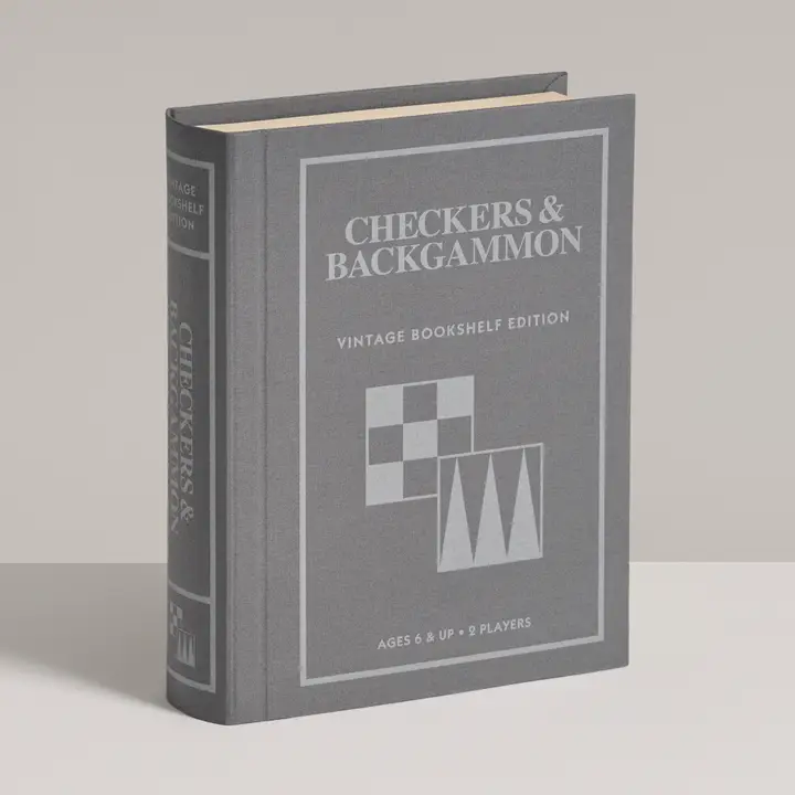 Checkers & Backgammon Vintage Bookshelf Edition