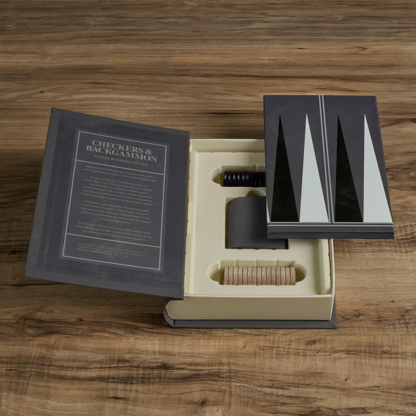 Checkers & Backgammon Vintage Bookshelf Edition - Image 3